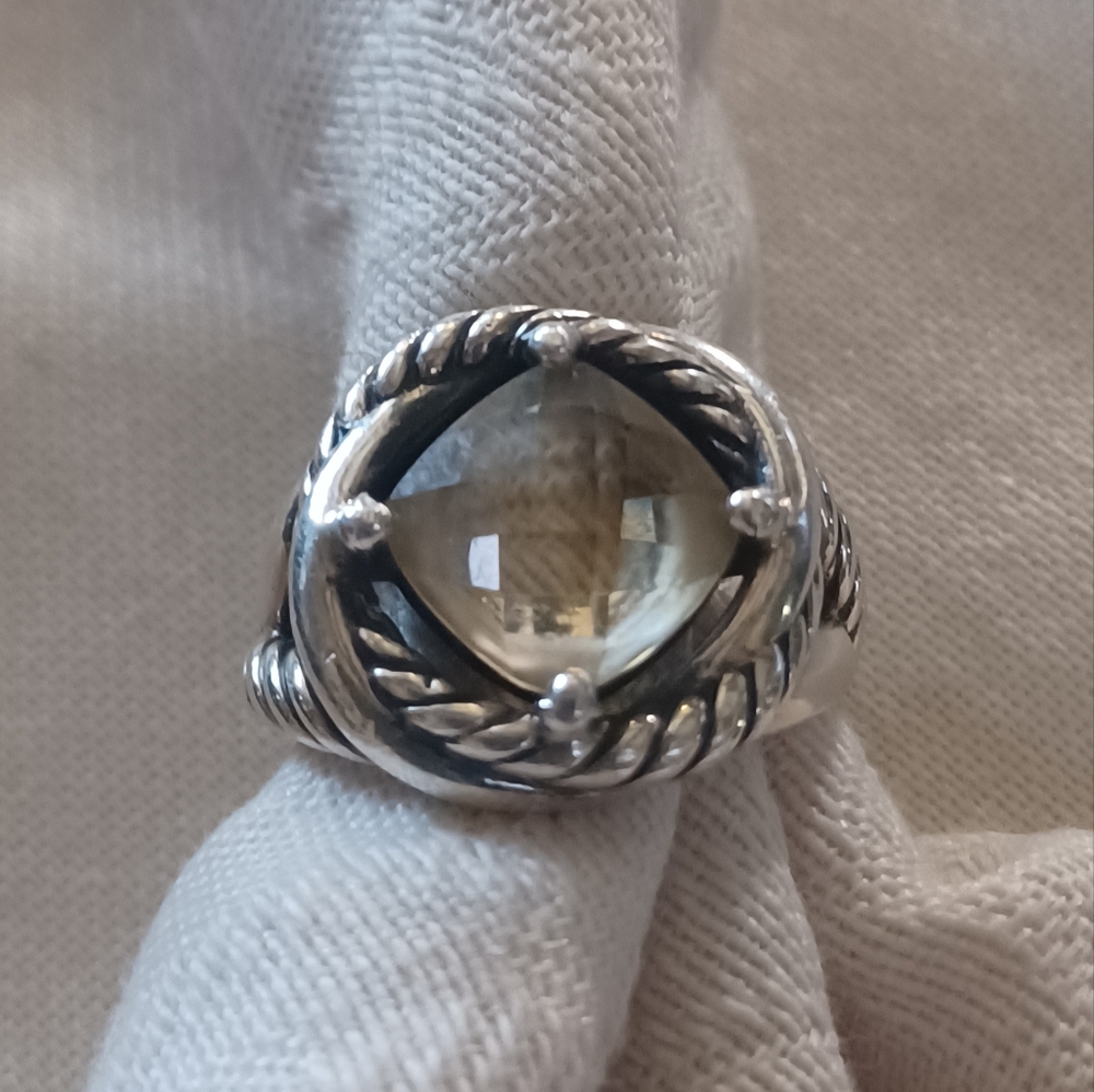 David Yurman Citrine Infinity Ring, Sterling Silver, Size 6.5